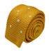 Yellow gold knitted tie with white polka spots